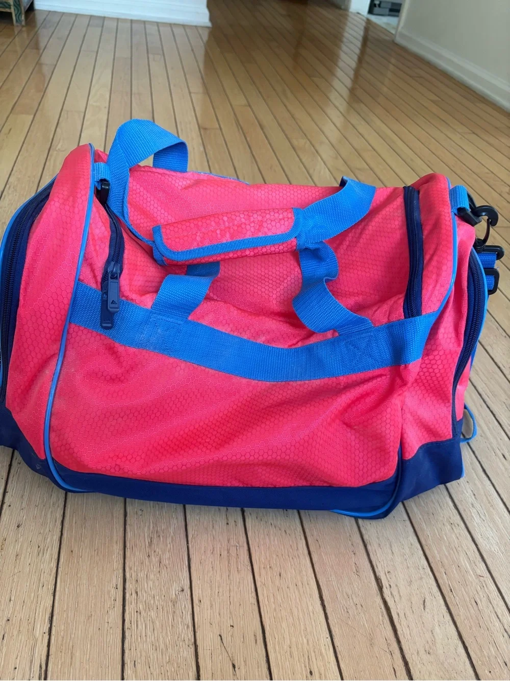 Adidas Defender Small Pink & Blue Duffel Sports Bag